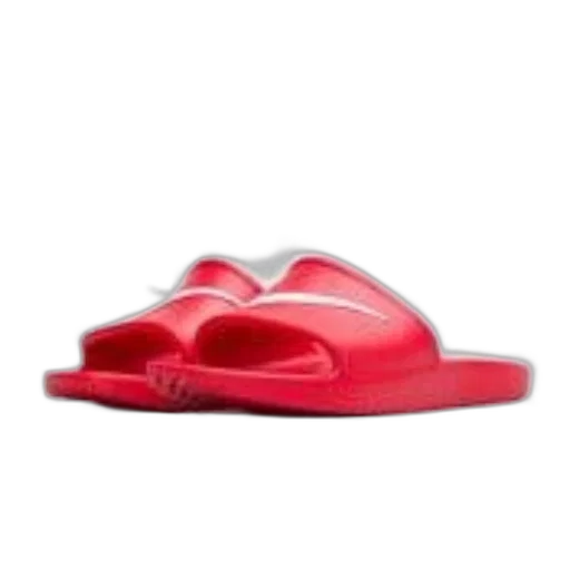 shoes, red, nike, slide, sandal, white, swoosh, logo transparent PNG cut-out
