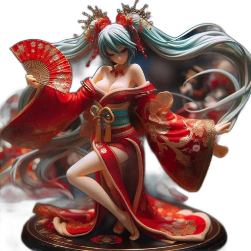 concept art, fantasy art, 3d render, anime, red, elegant, figure, anime-style transparent PNG cut-out