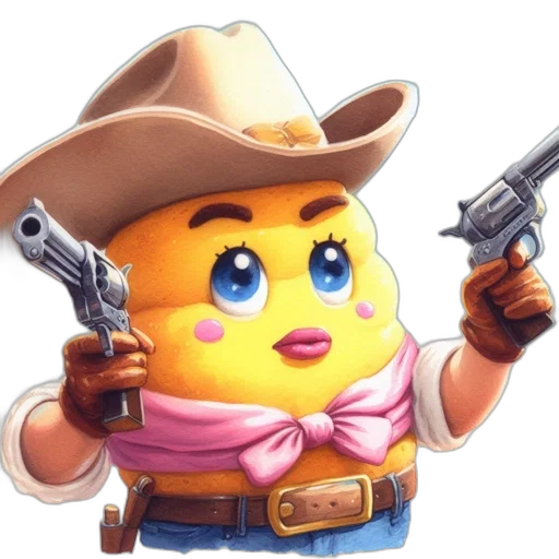 weapon, animal, hat, robot, concept art, 3d render, pixel art, cartoon transparent PNG cut-out