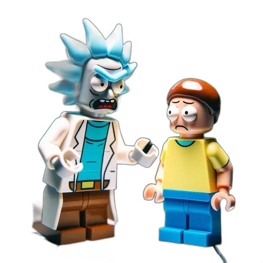 3d render, concept art, cartoon, pixel art, fire, underwater, two, rick transparent PNG cut-out
