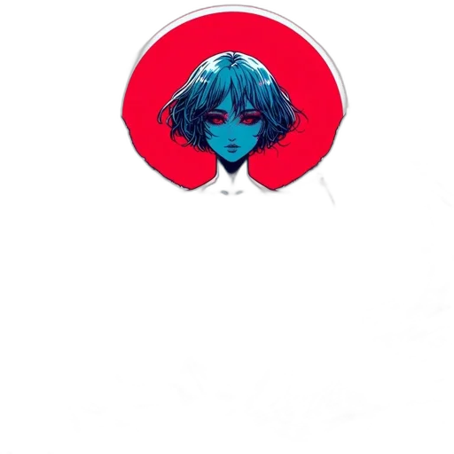 mask, face, hair, umbrella, concept art, comic book art, anime, watercolor transparent PNG cut-out