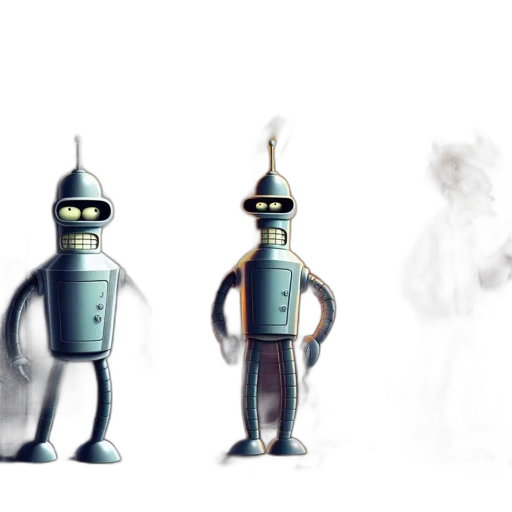 robot, staff, creature, mask, concept art, 3d render, cartoon, fantasy art transparent PNG cut-out
