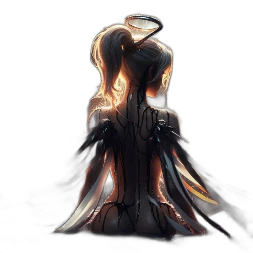 dress, hair, mask, crown, concept art, fantasy art, watercolor, anime transparent PNG cut-out