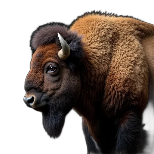 animal, creature, photorealistic, concept art, 3d render, close-up, image, bison transparent PNG cut-out