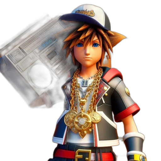 weapon, hat, sword, concept art, 3d render, photorealistic, spiky-haired, character transparent PNG cut-out