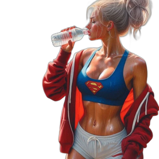 bottle, jacket, oil painting, photorealistic, watercolor, comic book art, neon, red transparent PNG cut-out