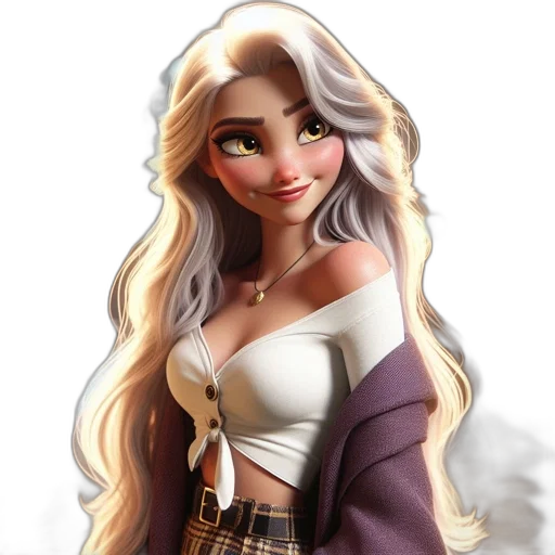 dress, fantasy art, cartoon, comic book art, concept art, stylized, female, character transparent PNG cut-out