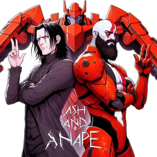mask, robot, weapon, anime, comic book art, concept art, cyberpunk, fire transparent PNG cut-out