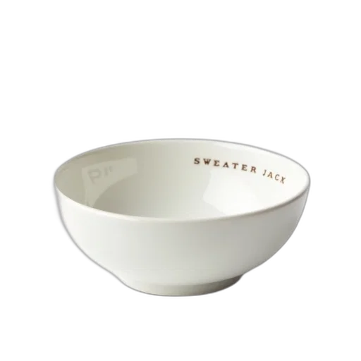 white, ceramic, bowl, smooth, surface, simple, design, sits transparent PNG cut-out