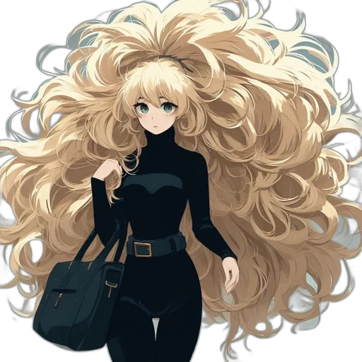 hair, dress, anime, cartoon, concept art, pixel art, monochrome, dark transparent PNG cut-out