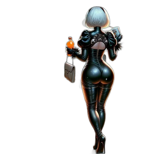 robot, weapon, dress, concept art, cyberpunk, 3d render, pixel art, outer space transparent PNG cut-out