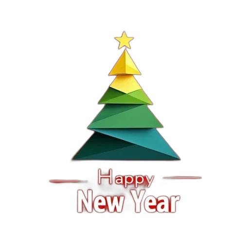 stylized, christmas, tree, geometric, shape, composed, multiple, triangular transparent PNG cut-out