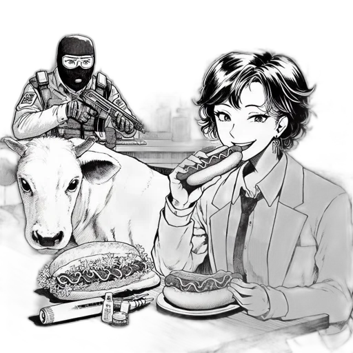 food, animal, weapon, cartoon, anime, comic book art, concept art, inside transparent PNG cut-out