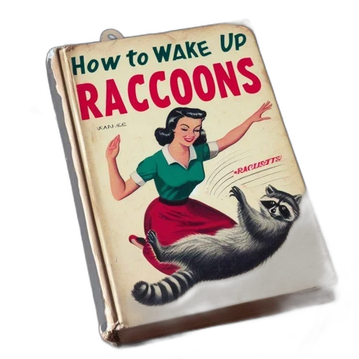 weapon, old, book, titled, how, wake, raccoons, displays transparent PNG cut-out
