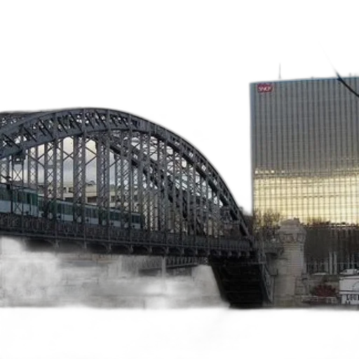 building, concept art, photorealistic, 3d render, pixel art, fog, city street, steel transparent PNG cut-out
