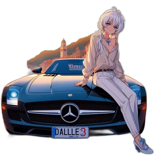 car, jacket, weapon, animal, anime, vaporwave, pixel art, concept art transparent PNG cut-out