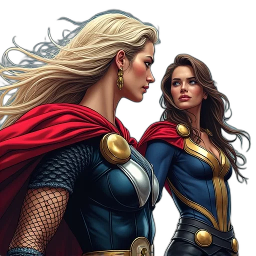 comic book art, concept art, fantasy art, thor transparent PNG cut-out
