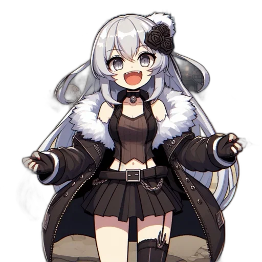 jacket, staff, creature, animal, anime, pixel art, concept art, cartoon transparent PNG cut-out