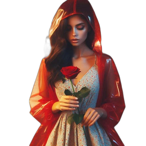 dress, flower, jacket, crown, photorealistic, fantasy art, 3d render, pixel art transparent PNG cut-out
