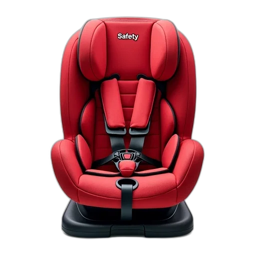car, furniture, 3d render, red, black, seat, word, safety transparent PNG cut-out