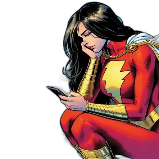 comic book art, female, superhero, red transparent PNG cut-out