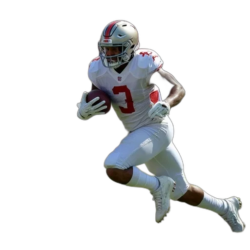 photorealistic, quarterback, running, ball transparent PNG cut-out