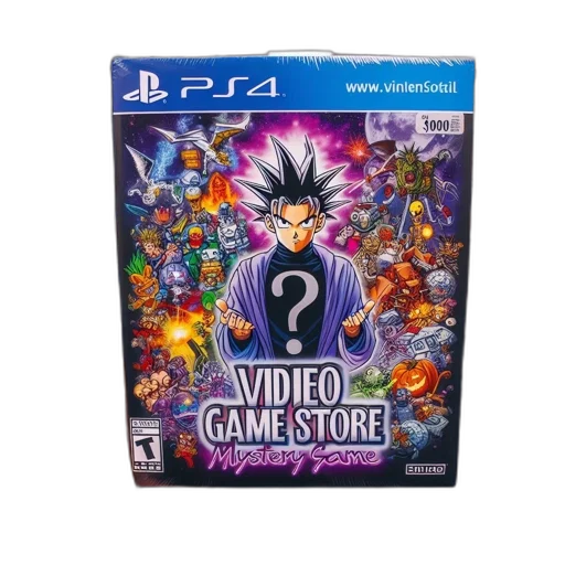 hand, holds, playstation, game, box, labeled, mystery, featuring transparent PNG cut-out