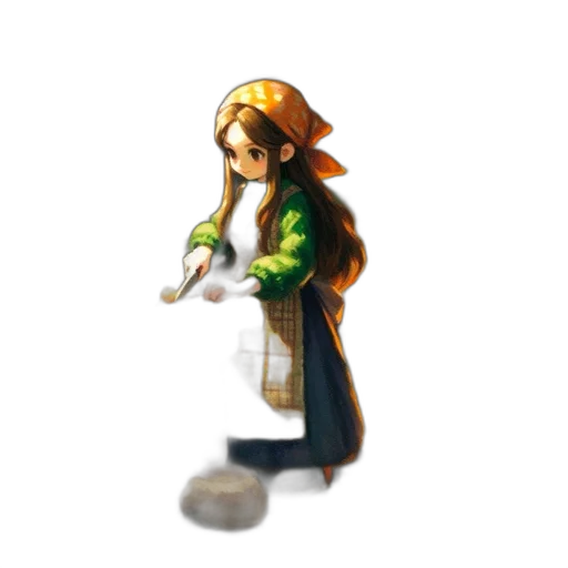 staff, bottle, dress, weapon, pixel art, 3d render, concept art, fantasy art transparent PNG cut-out