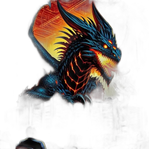 dragon, creature, animal, fantasy art, concept art, pixel art, photorealistic, blue transparent PNG cut-out