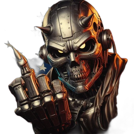 weapon, mask, face, concept art, fantasy art, comic book art, pixel art, intimidating transparent PNG cut-out