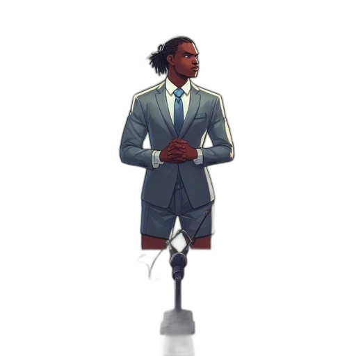 staff, jacket, robot, dress, pixel art, concept art, cartoon, vaporwave transparent PNG cut-out