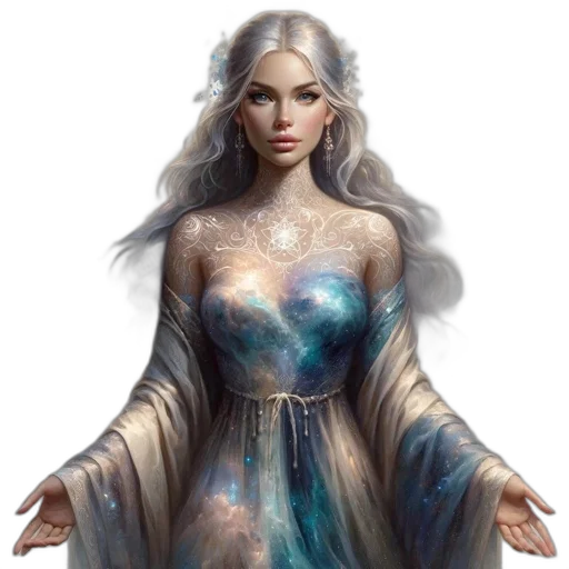 dress, fantasy art, concept art, photorealistic, pixel art, outer space, blue, pastel transparent PNG cut-out