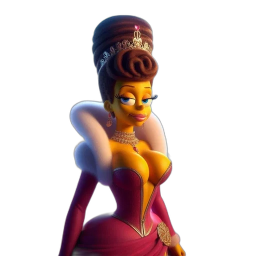 crown, dress, hat, jewelry, 3d render, concept art, fantasy art, comic book art transparent PNG cut-out