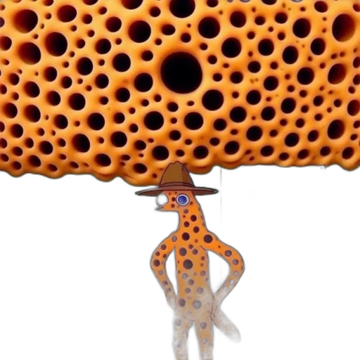 hat, animal, umbrella, creature, concept art, 3d render, outer space, fire transparent PNG cut-out