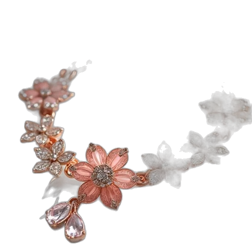 jewelry, crown, flower, staff, 3d render, crystal, bracelet, enamel transparent PNG cut-out