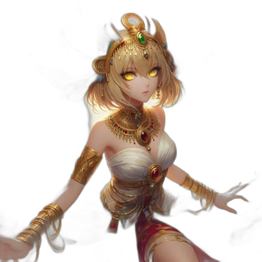 crown, staff, dragon, fantasy art, concept art, anime, pixel art, golden transparent PNG cut-out