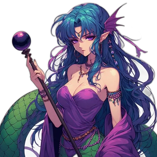 dragon, staff, weapon, fantasy art, pixel art, concept art, anime, green transparent PNG cut-out