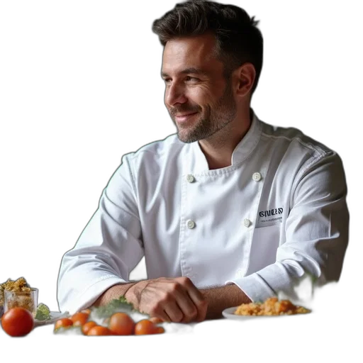 staff, food, jacket, face transparent PNG cut-out
