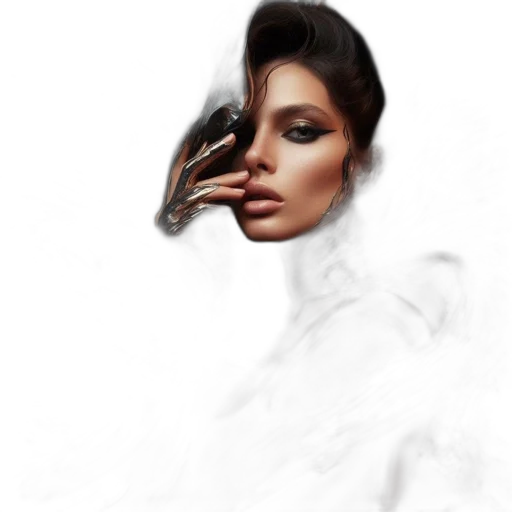 face, mask, hair, photorealistic transparent PNG cut-out