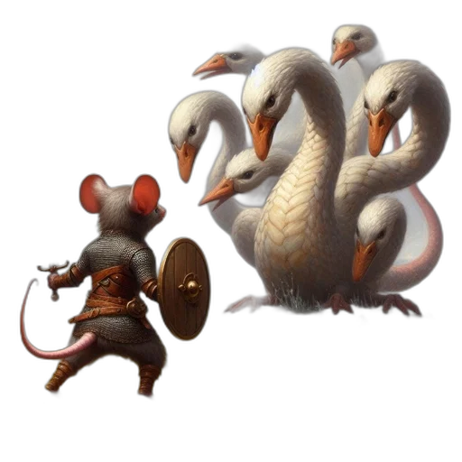 animal, concept art, fantasy art, 3d render, pixel art, mouse-like, warrior, armed transparent PNG cut-out