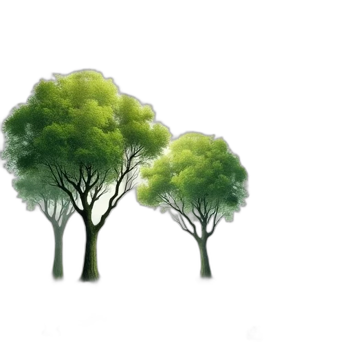 tree, photorealistic, 3d render, concept art, pixel art, forest, fog, rain transparent PNG cut-out
