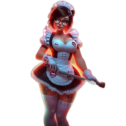 dress, staff, weapon, robot, concept art, comic book art, fantasy art, pixel art transparent PNG cut-out