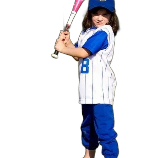 staff, weapon, photorealistic, young, girl, blue, white, baseball transparent PNG cut-out