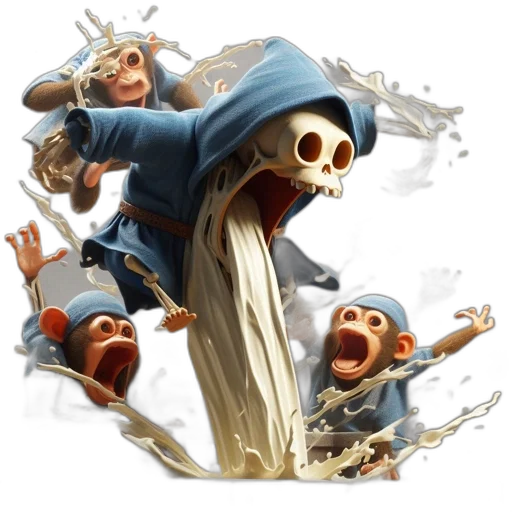 face, concept art, 3d render, fantasy art, photorealistic, fire, central, skeletal transparent PNG cut-out