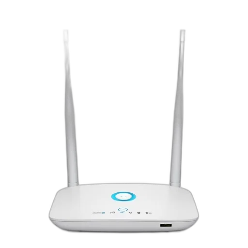 white, wi-fi, router, two, detachable, antennas, shown, front transparent PNG cut-out