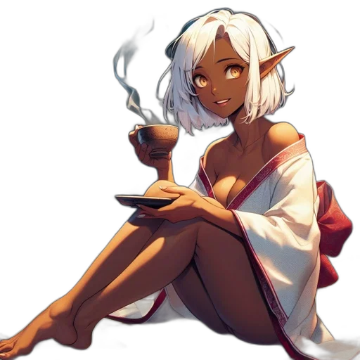 dress, staff, fantasy art, concept art, anime, pixel art, fire, monochrome transparent PNG cut-out