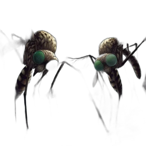 animal, creature, concept art, 3d render, isolated, mosquito, dominates, foreground transparent PNG cut-out