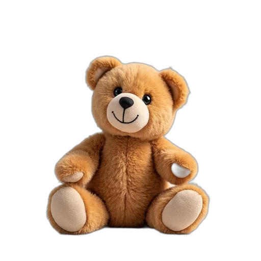 3d render, small, brown, teddy transparent PNG cut-out