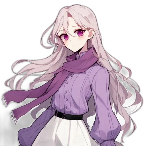 staff, flower, dress, hair, pixel art, anime, concept art, fantasy art transparent PNG cut-out