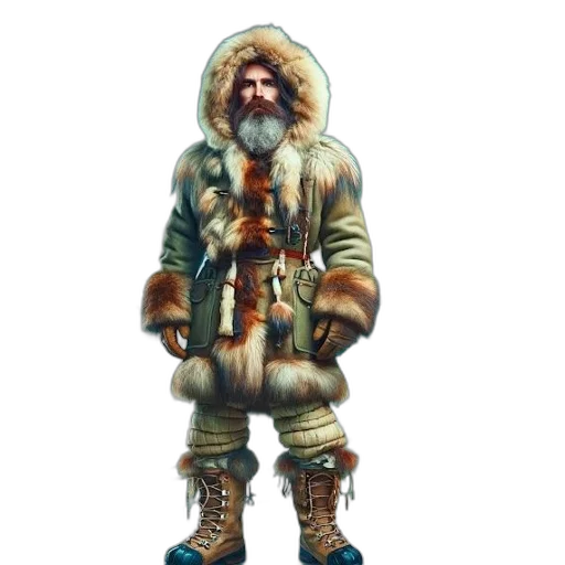 jacket, staff, animal, creature, concept art, fantasy art, 3d render, pixel art transparent PNG cut-out
